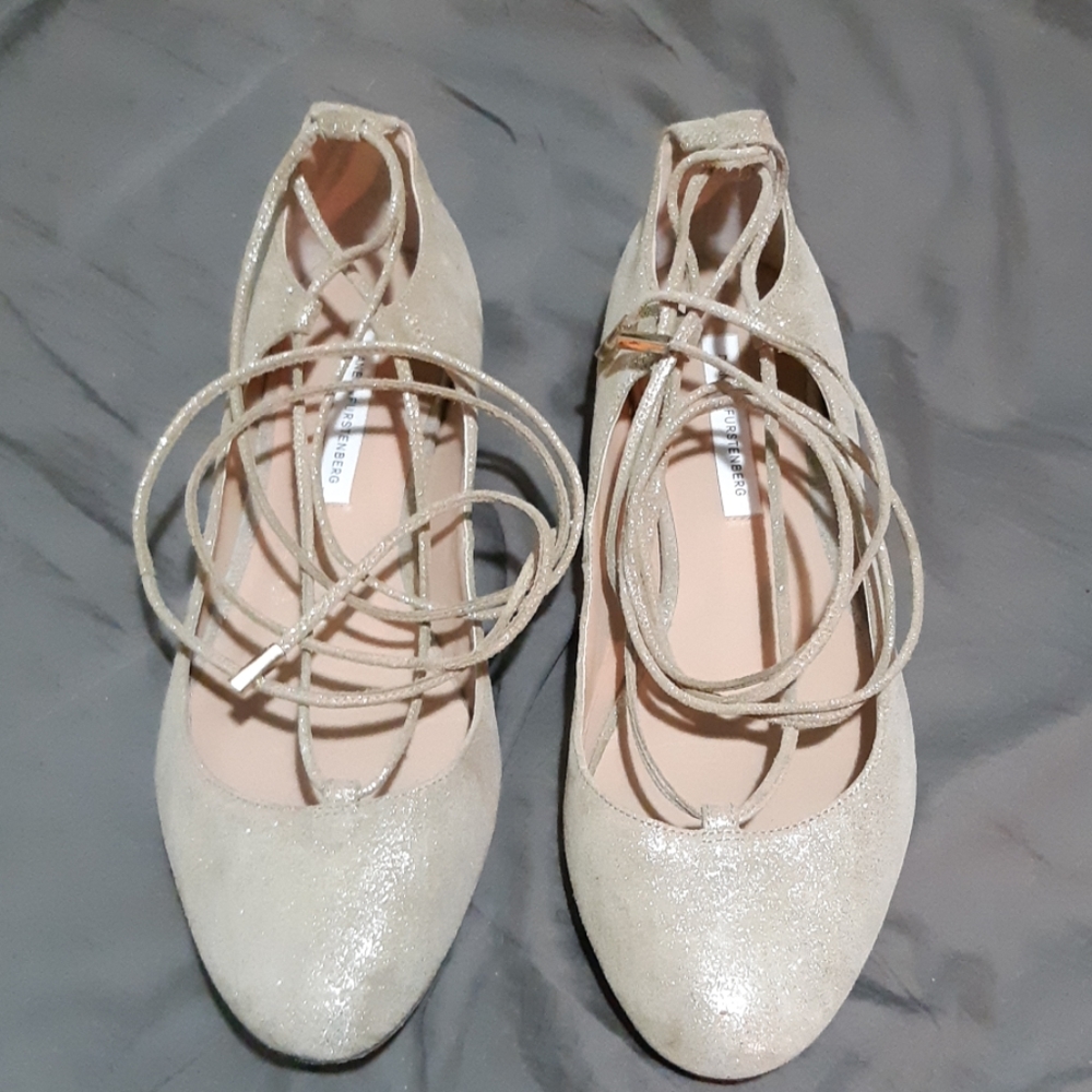 Diane Von Furstenberg ballet flats with ankle ties